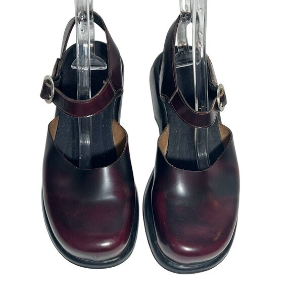 Dansko Sam Mary Jane Clog Sandals Burgundy Leather Closed-Toe Size 8.5/9 (39) - Picture 1 of 11
